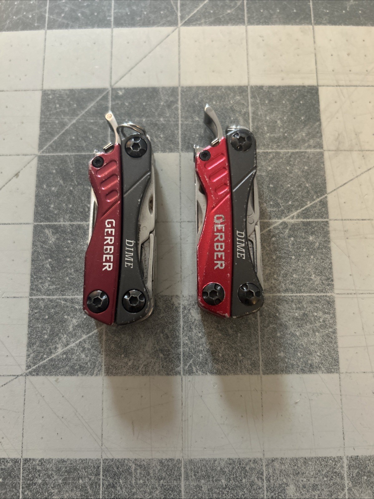Lot Of 2 Gerber Dime Multi Tools Red (B)