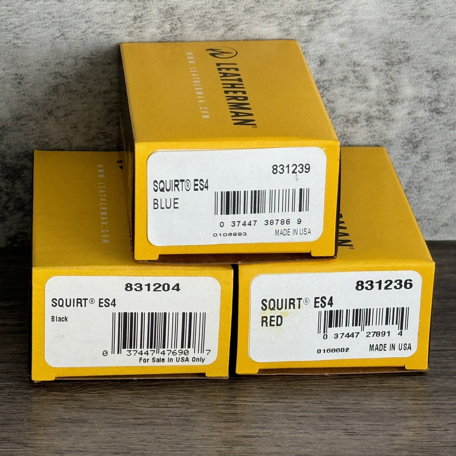 Bundle of 3: Leatherman Squirt ES4 Blue, Squirt ES4 Red, Squirt ES4 Black