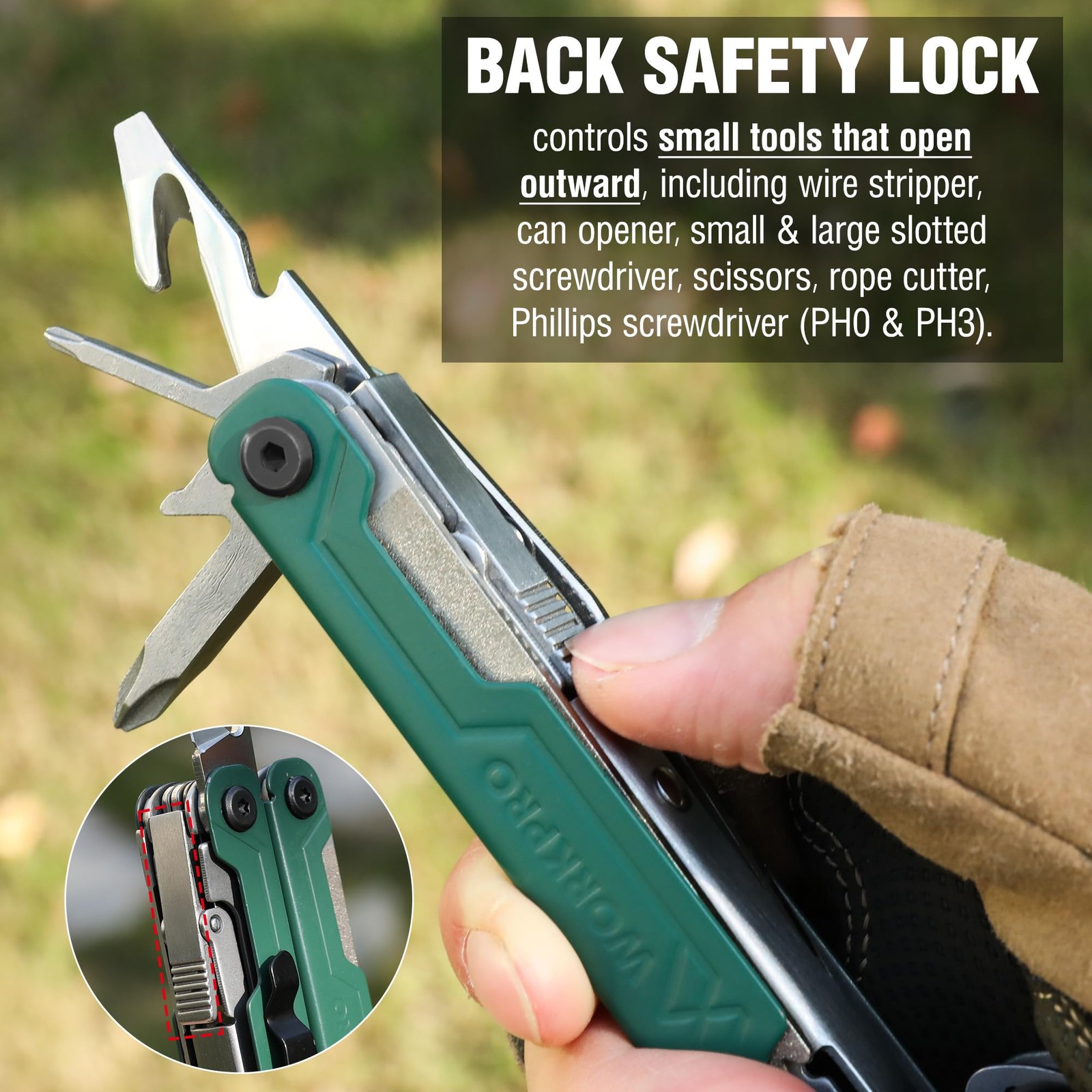 WORKPRO 18 in 1 Multi Tool Pliers Gifts for Men Stainless Steel EDC Multitool