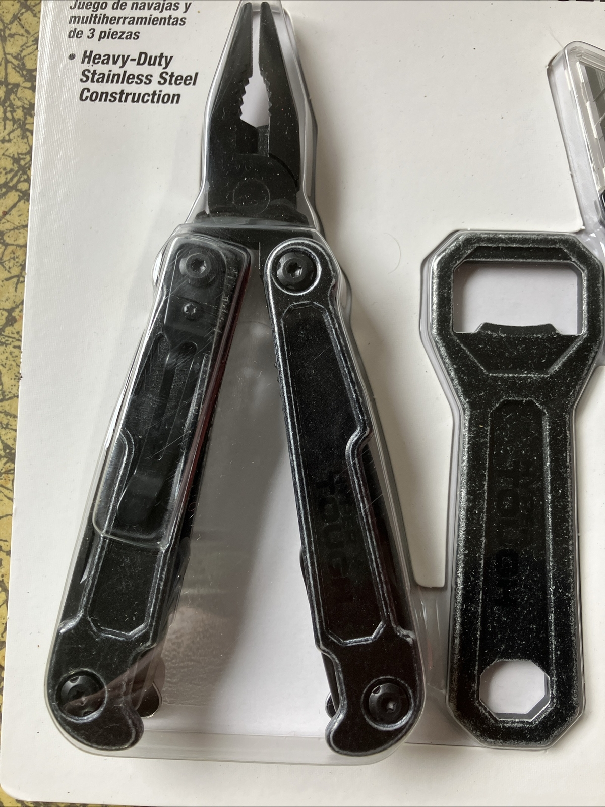 Hyper Tough 3 Piece Multi Tool /Bottle Opener And Knife Set / Stainless Steel