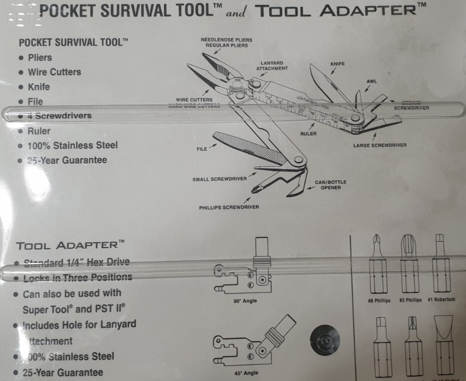 🔥🔥🔥🔥 Leatherman PST + Bits +Tool Adapter Set Collectable New In Blister Rare