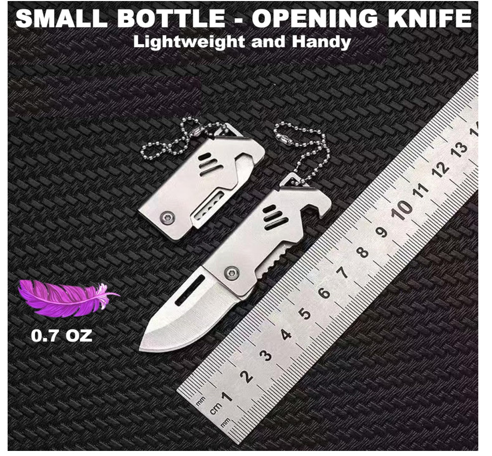 EDC Keychain Bottle Opener Multitool Stainless Steel Portable Key Ring Gadget