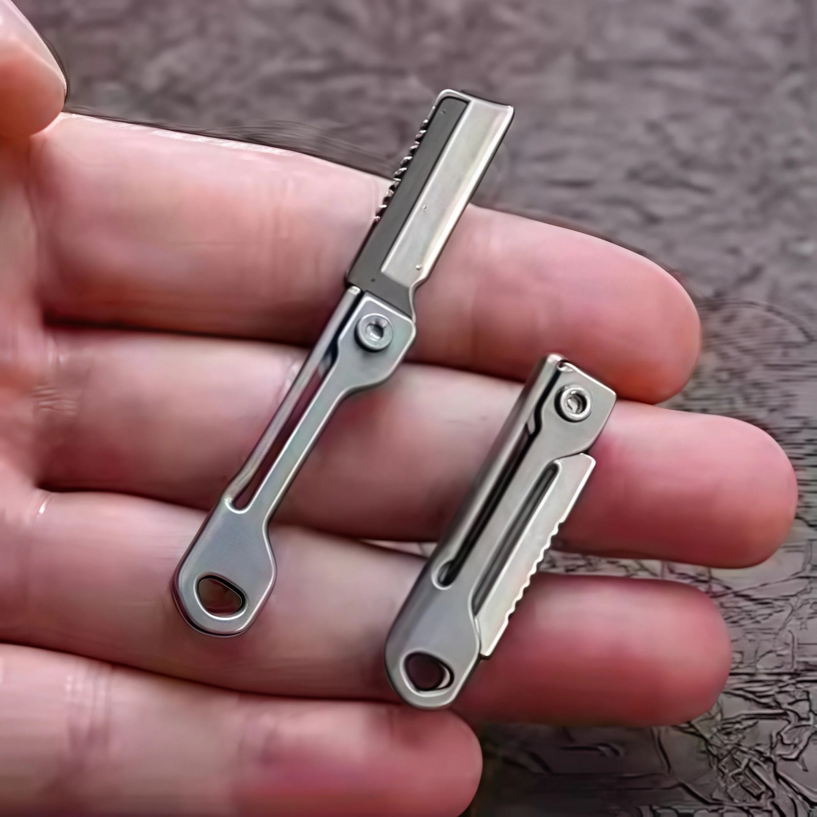 Mini Stainless Steel Folding Knife EDC Pocket Keychain Tool Camping Multi-Tool