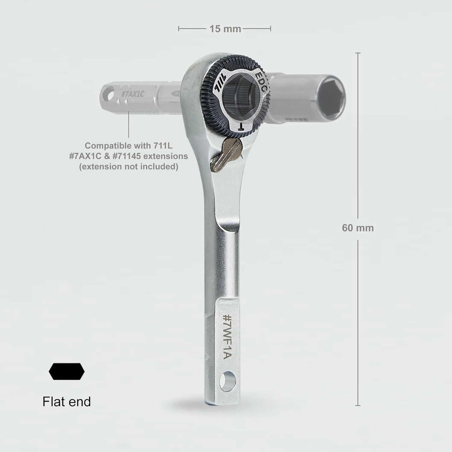 711L EDC Ratchet Wrench for Leatherman Multitools MK2 – Compact Flat End Screwdr