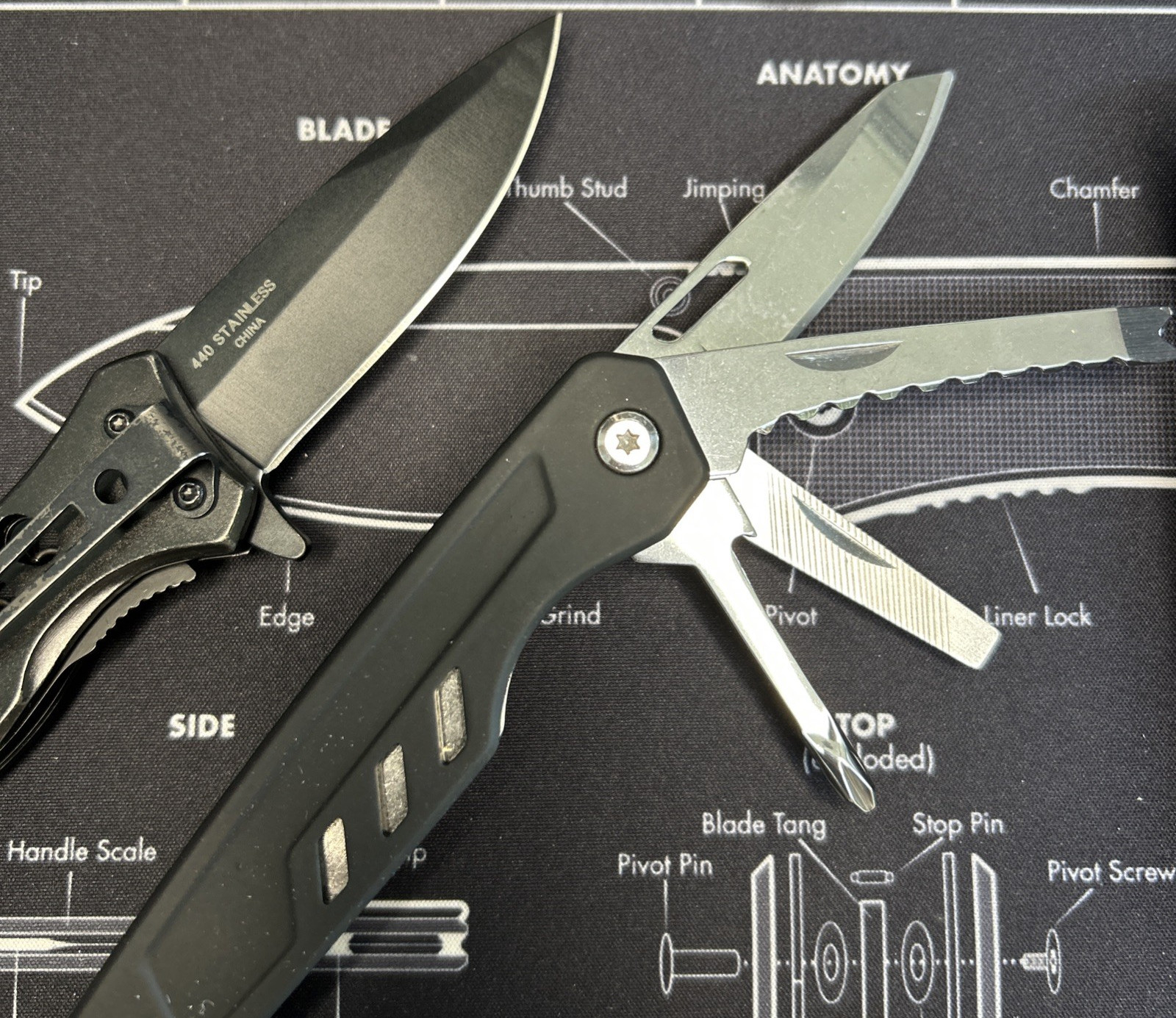 Ozark Trail 12 in 1 Multi Tool & A/O Rescue Pocketknife Camping Hiking Lot of 2
