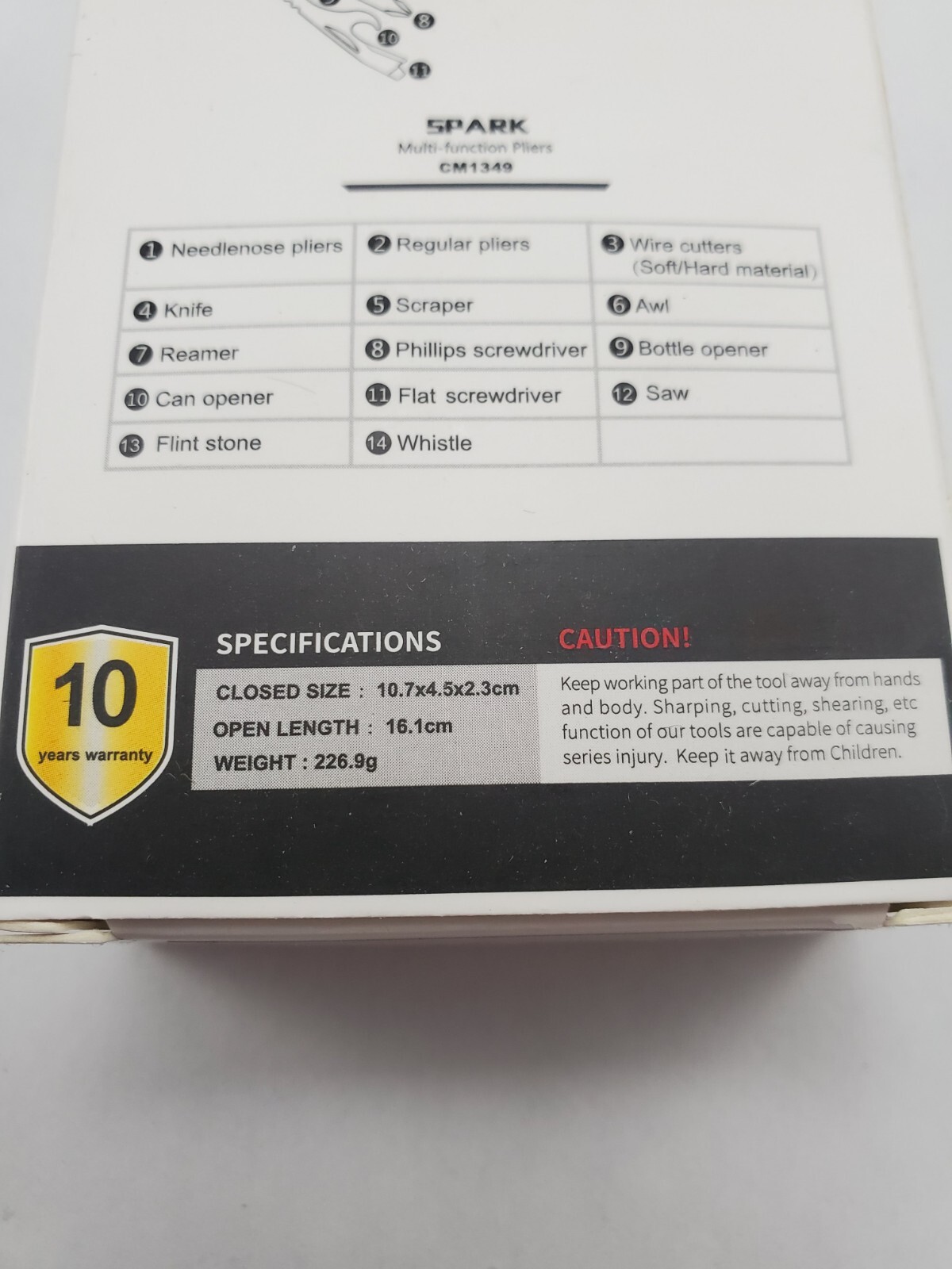 ROXON SPARK Black Multitool 14 In 1 Pliers Wire Cutter Knfie Saw CM1349