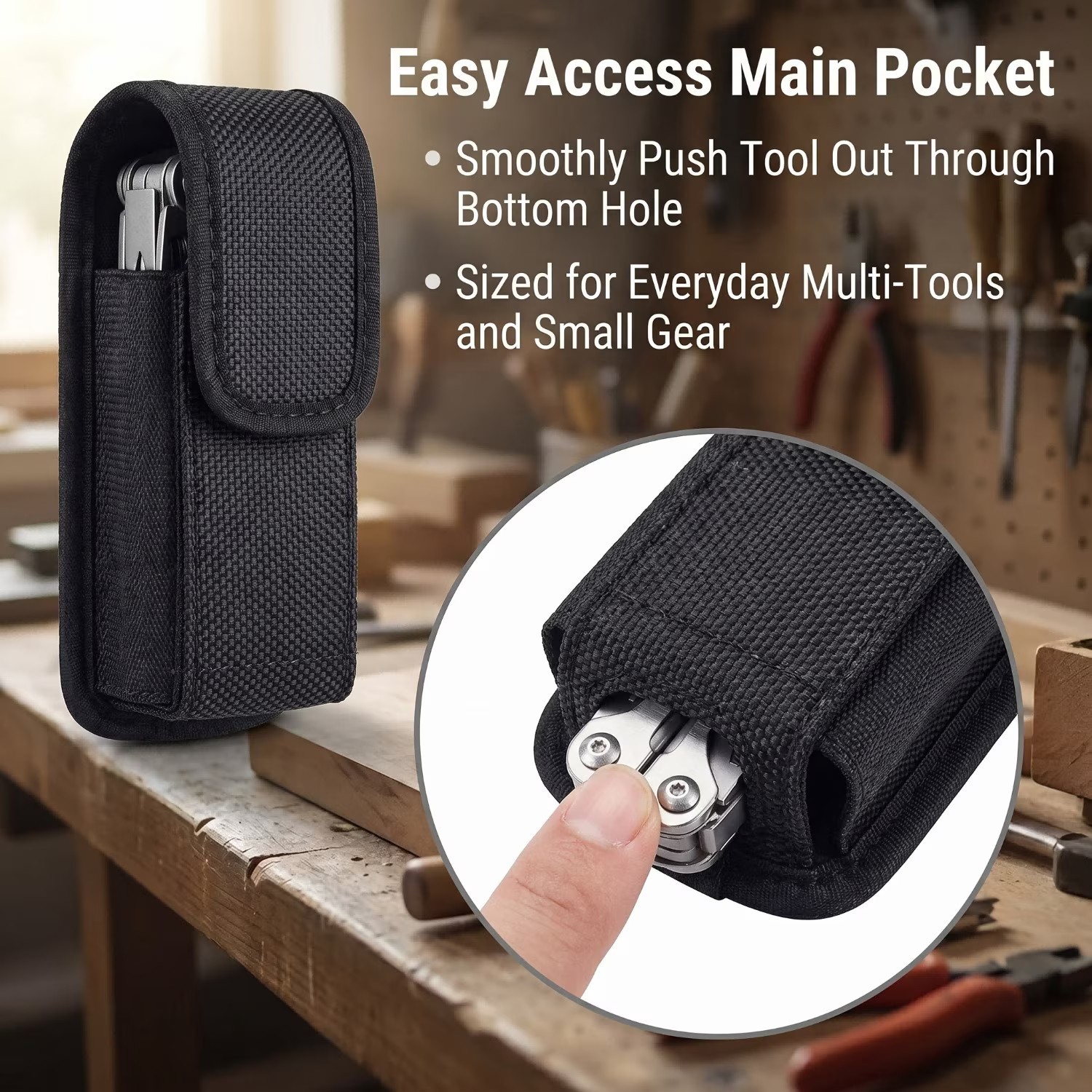 Multitool Sheath EDC Pouch Case Belt Clip Tool Holder Bag Camping Hiking Pocket