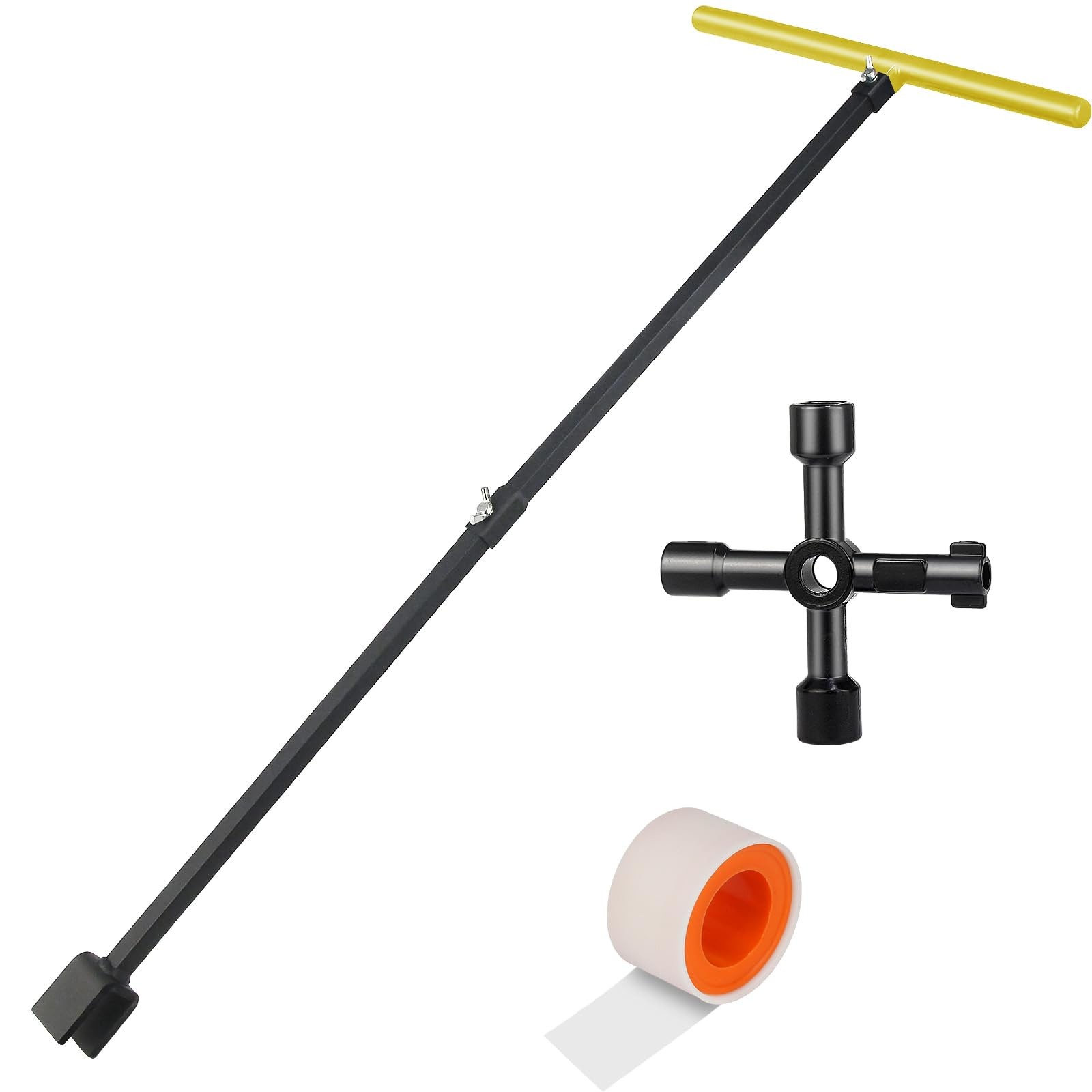 Water Meter Key 28 Inch,Water Shut off Tool,Enforced Steel Water Key Tool 4 W…