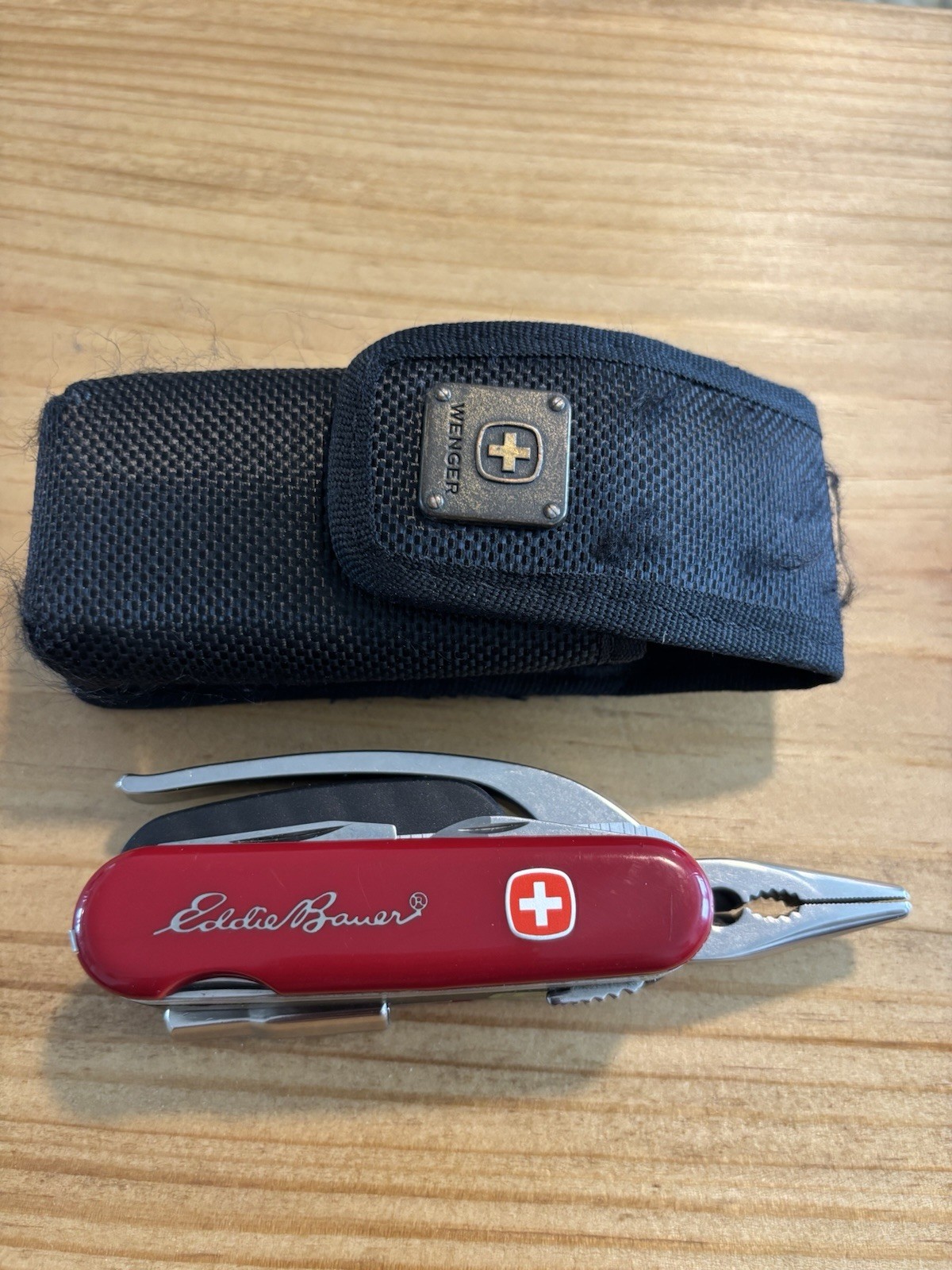 Eddie Bauer Red Stainless Steel Multi-Tool 6 Tools Plier Knife Screwdriver