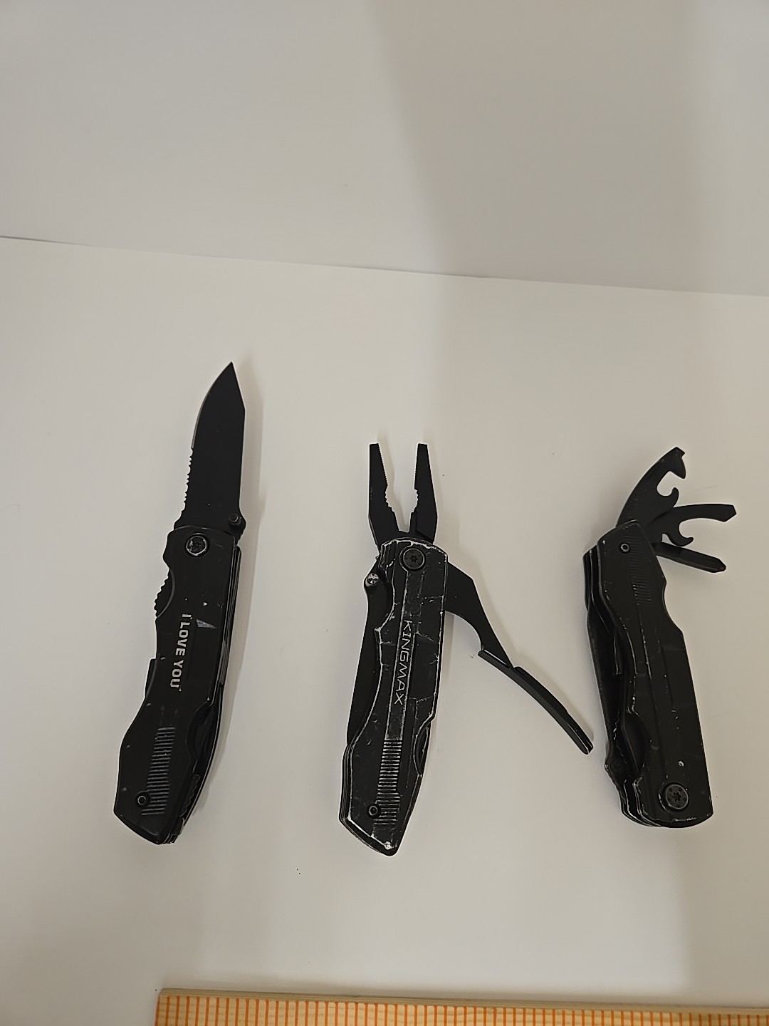 Lot Of 3 RoverTac Multitool Knife BLACK Camping Survival Knife & Pliers