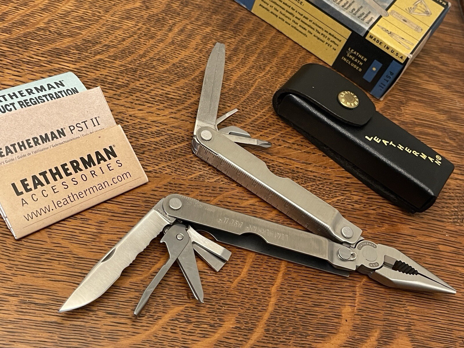 NOS 1998 RARE THE ORIGINAL NEW LEATHERMAN PST II MULTI-TOOL “MINTY” CUSTOM ETCH