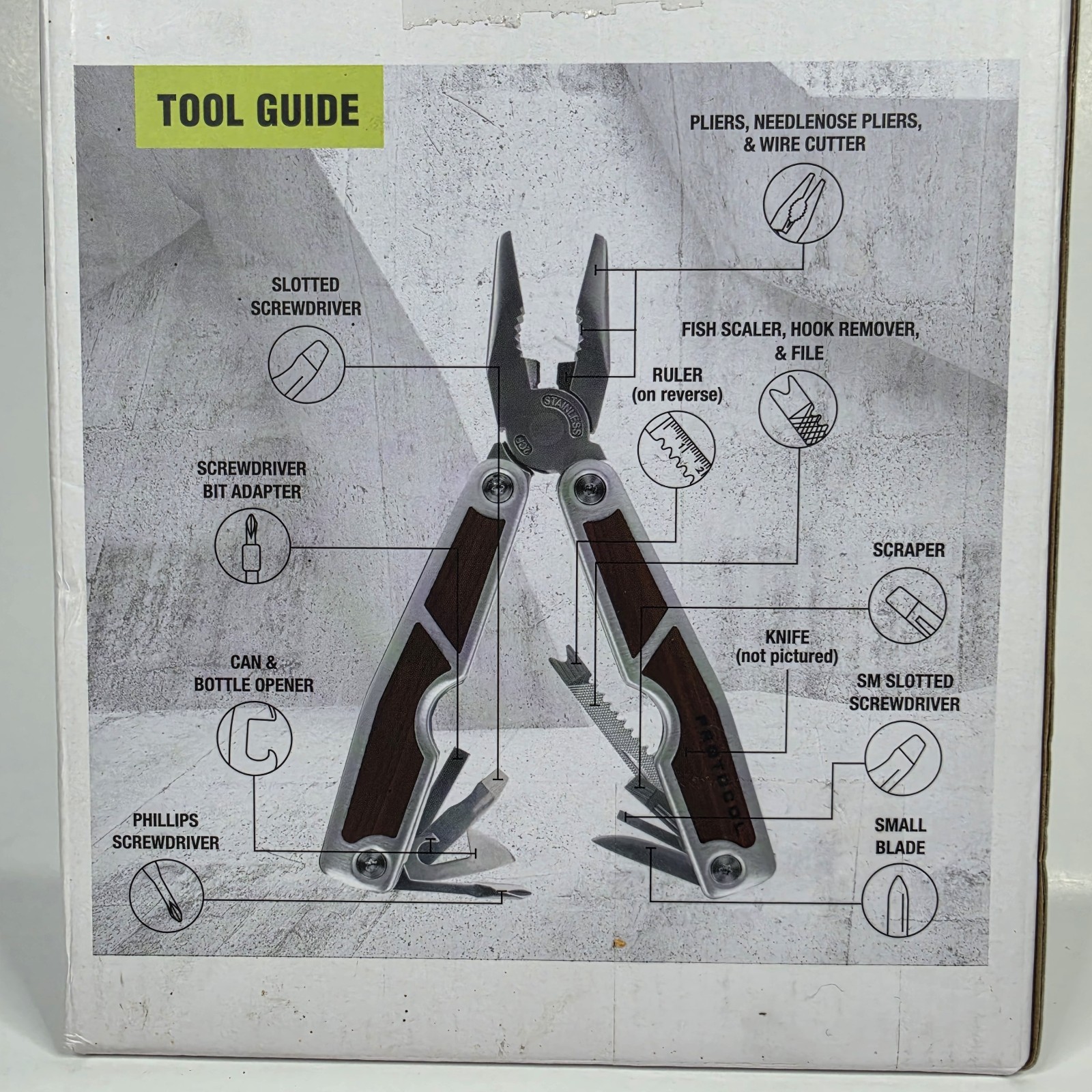 22 in 1 Multi Tool Stainless Steel With Screwdriver Set By Protocol NEW