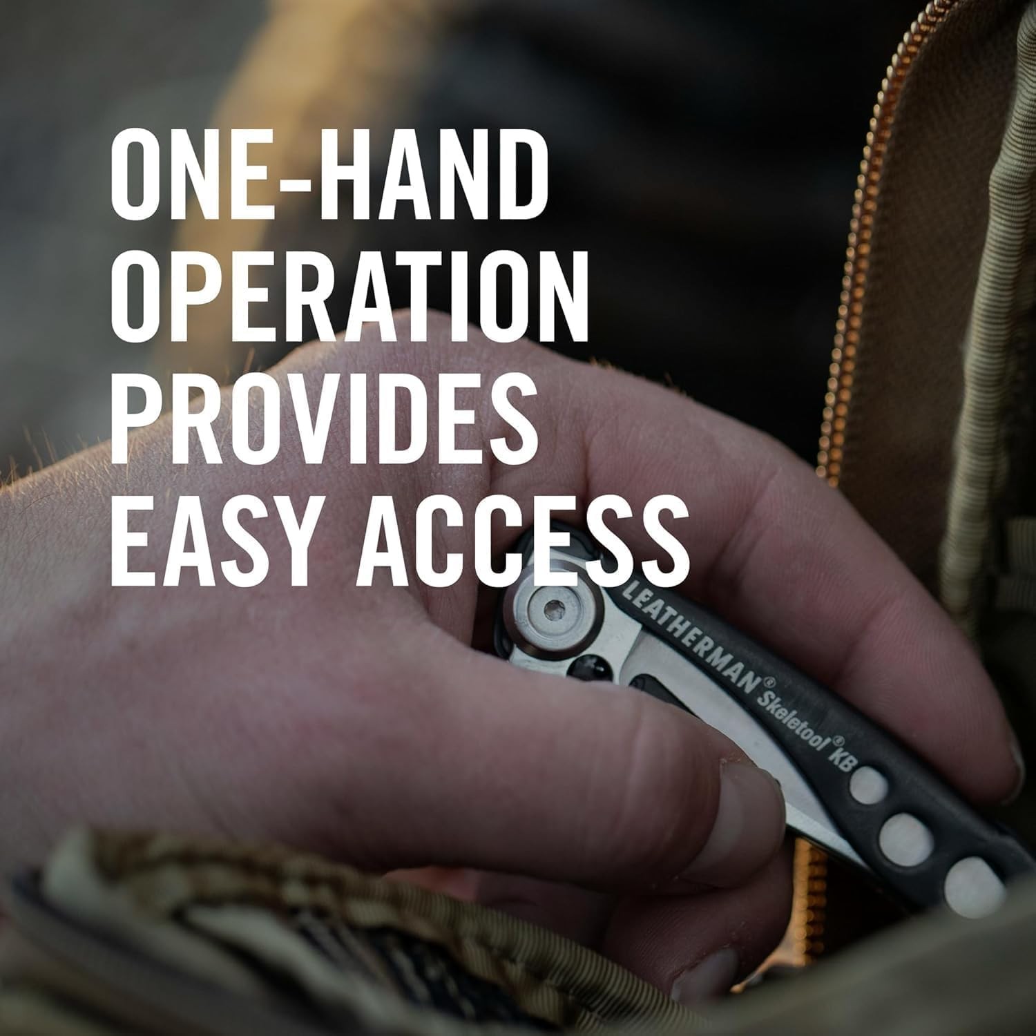 LEATHERMAN Skeletool KB Pocketknife Straight Edge Blade & Bottle Opener, Black