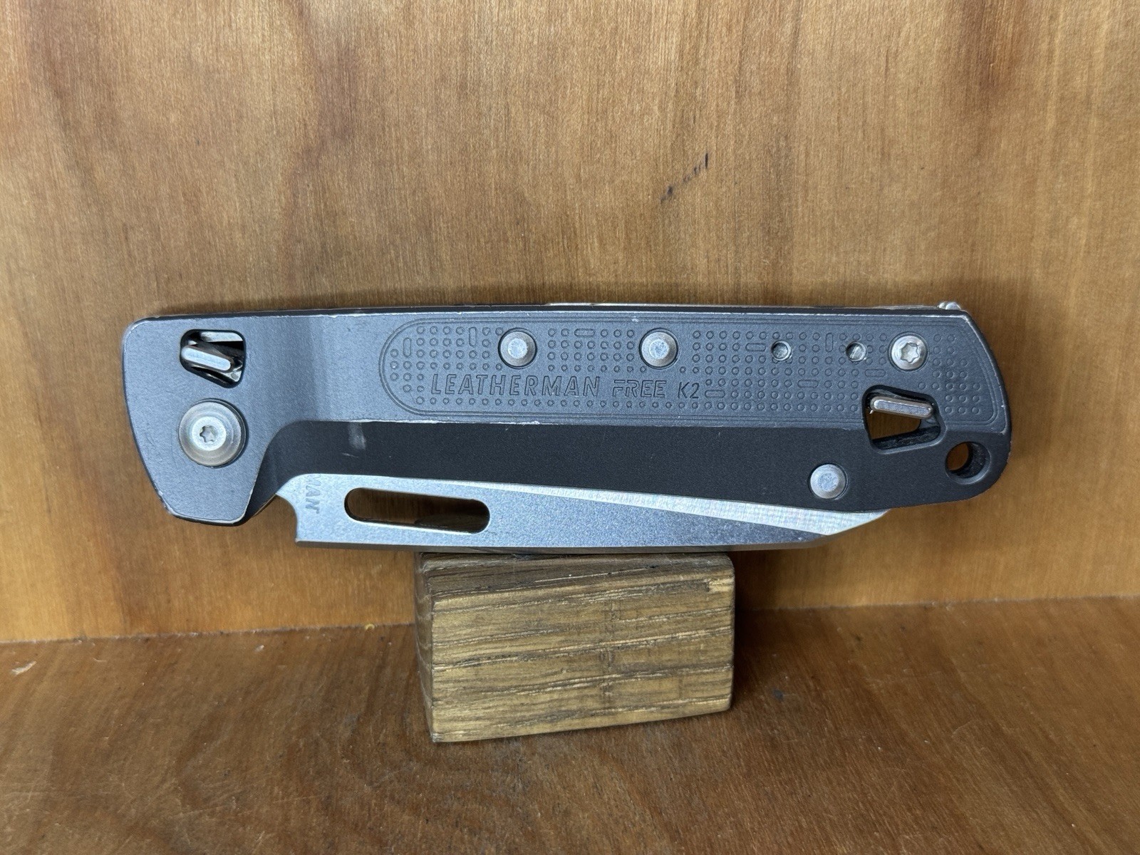 Rare LEATHERMAN FREE K2 Slate Aluminum Handle 7 Tools 420HC Blade USA EXCELLENT!