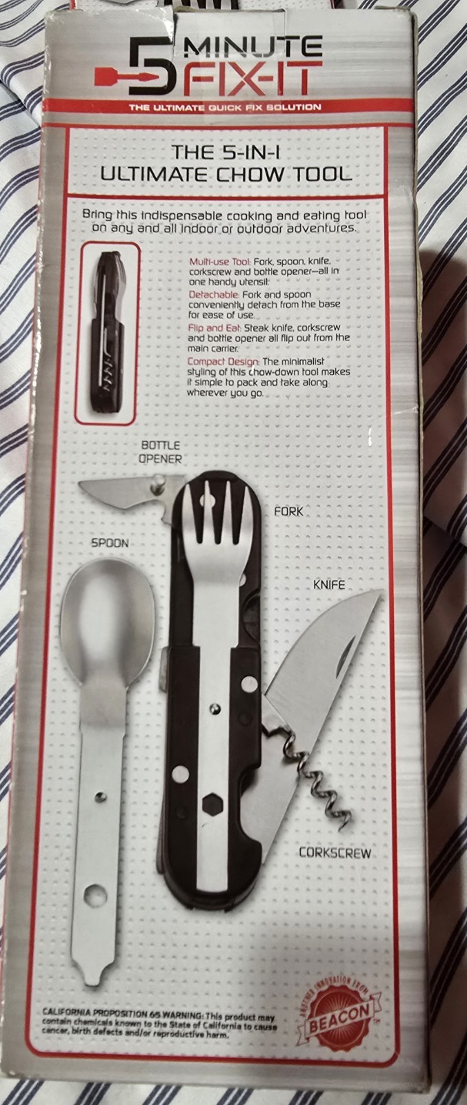 New ! Perfect Solutions 5 Minute Fix-Its 5 In 1 Camping Multi-Tool
