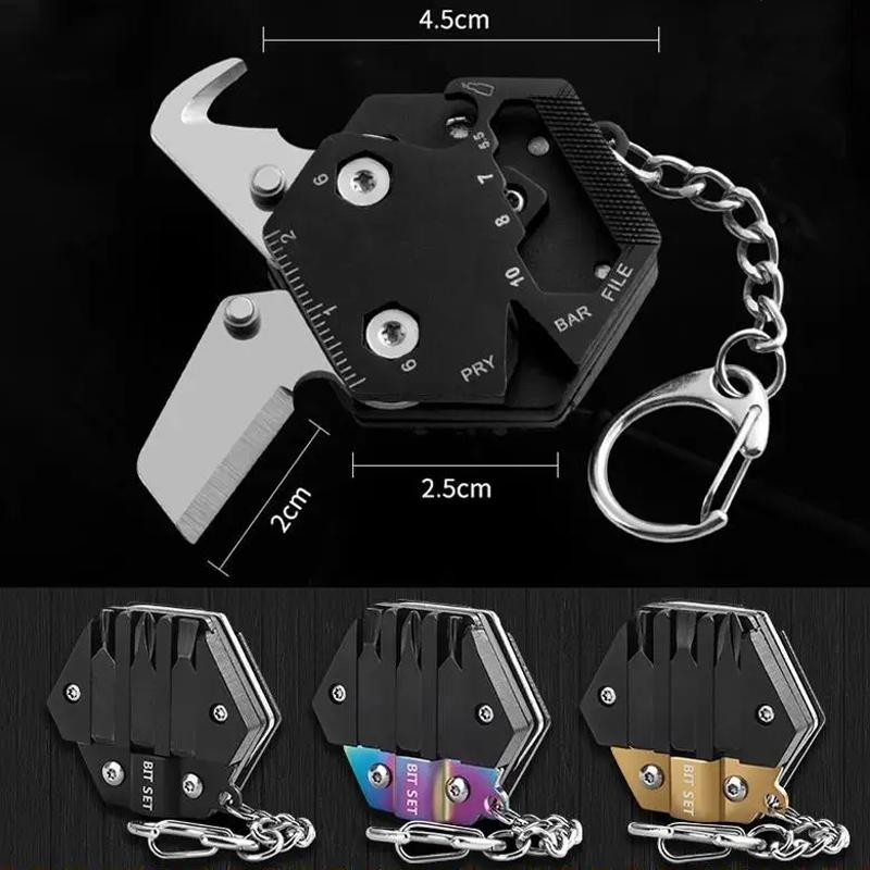Navaja hexagonal plegable de bolsillo de acero inoxidable multifuncional