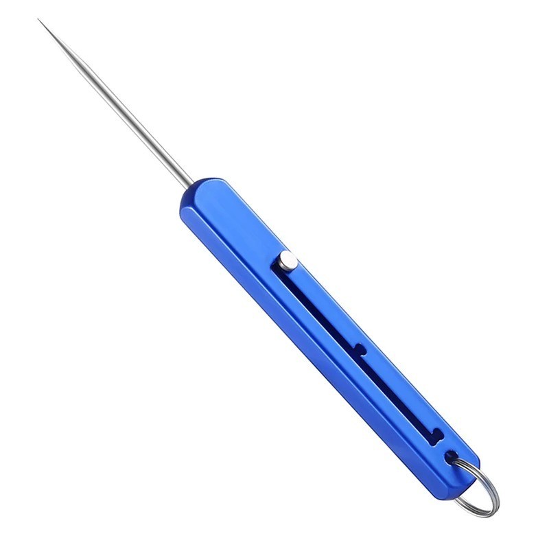 Titanium Alloy Retractable Toothpick Portable EDC Keychain Fruit Fork Tool