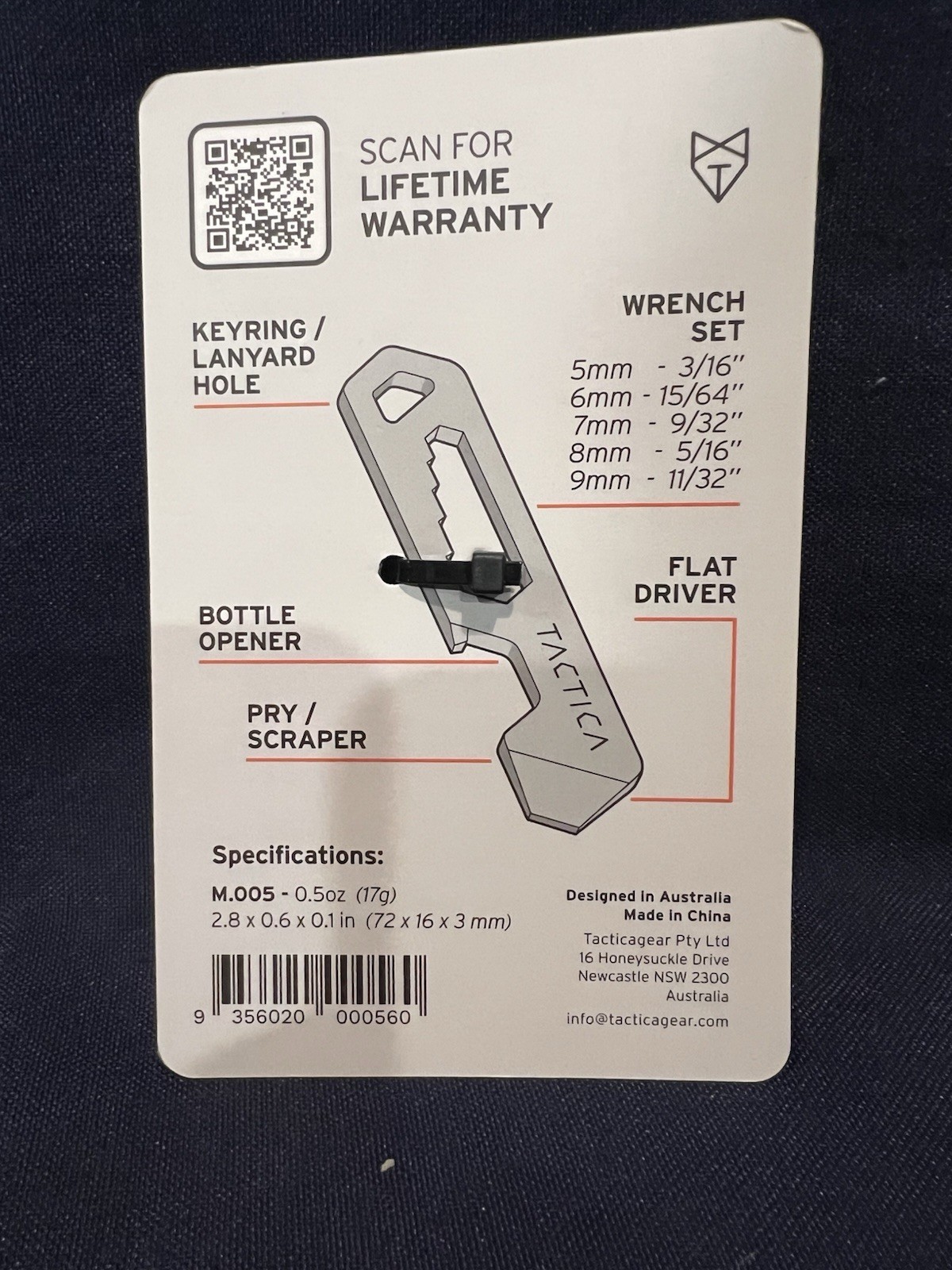 Tactica M.005 8-in-1 Keychain Multi-Tool Gray Black TSA Compliant