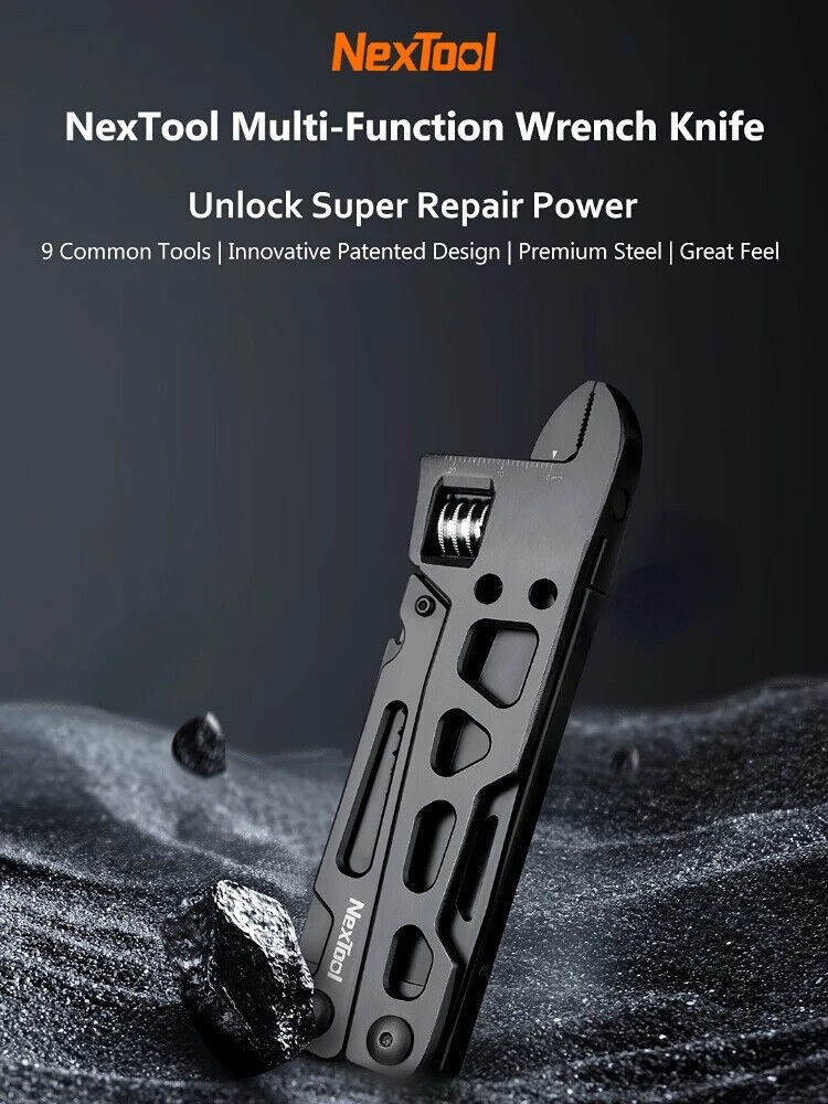 9 In 1 Wrench Knife Folding Multi-Purpose Pliers Wood Saw Slotted Screwdrivers
