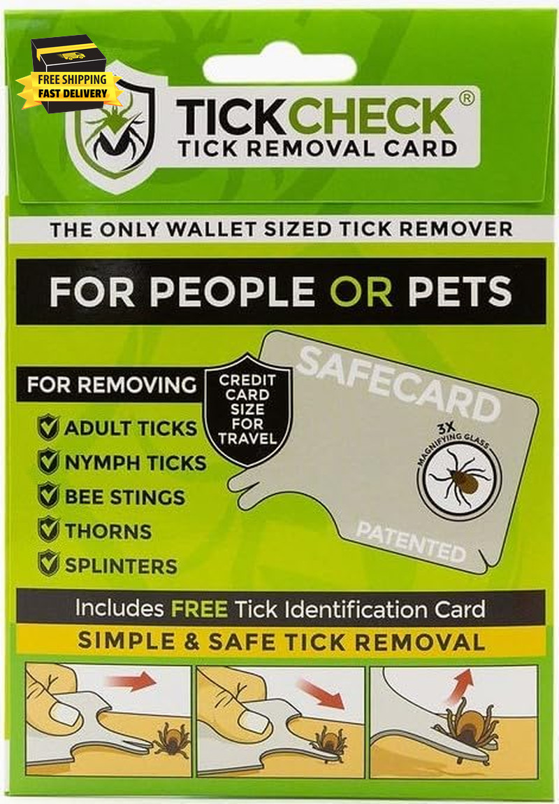 Tick Remover Card – Wallet Sized Tick Removal Tool with Free Tick ID Card & Test