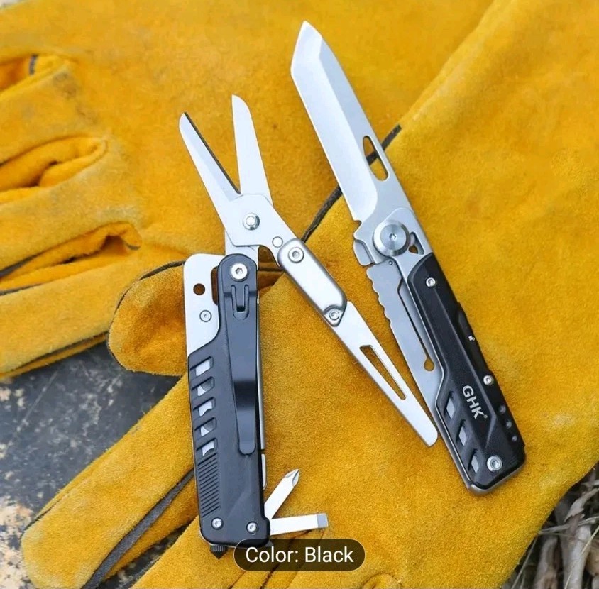 Pocket EDC 2-into-1 MultiTool • Large Scissors & Knife w/ Magnetic Connector