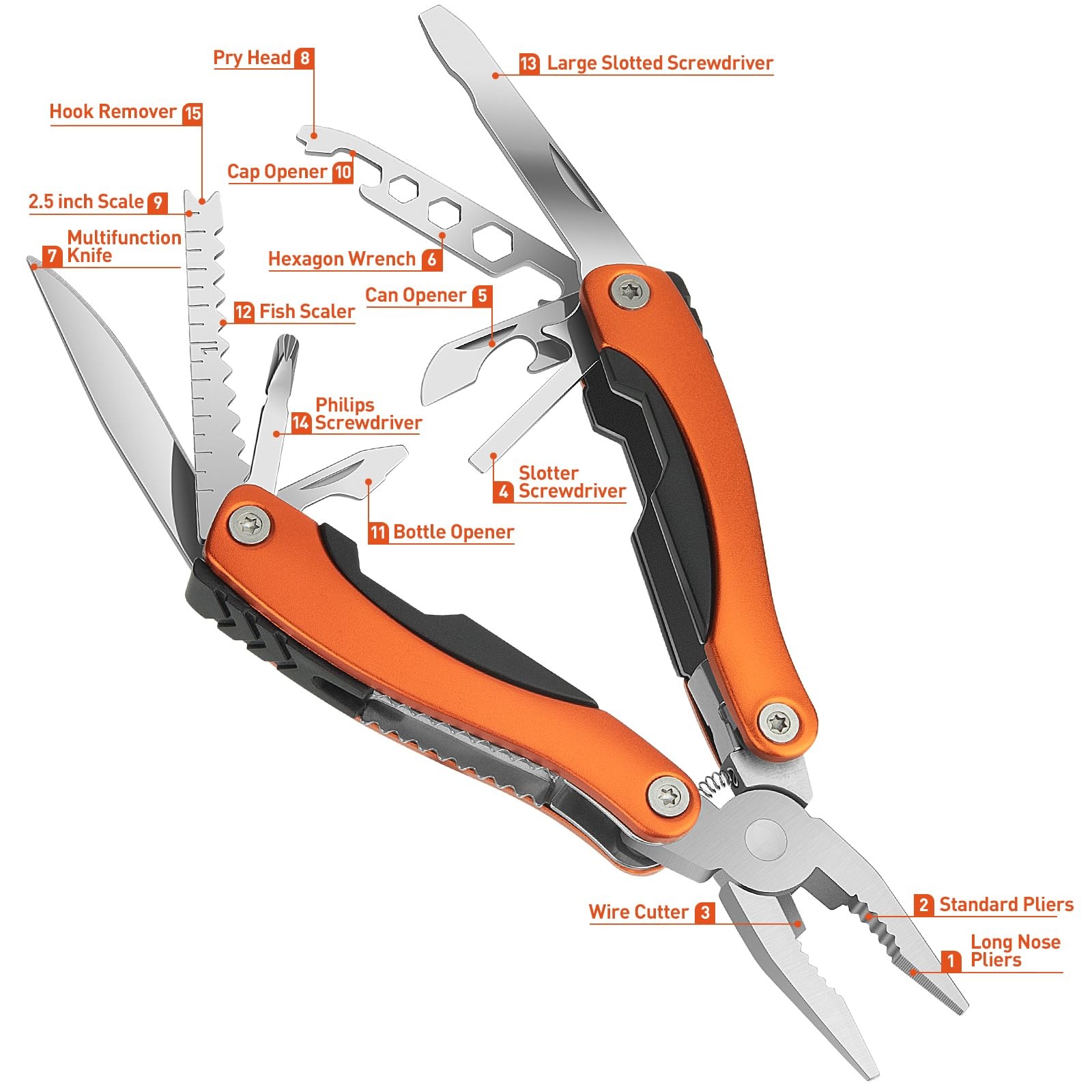 Needle Nose Pliers, Multi Tool, Hiking Essentials, Fathers Gifts, Pocket Knif…