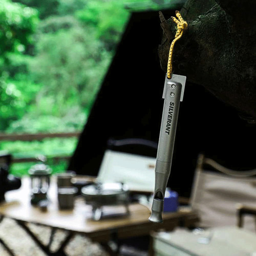 EDC Titanium Whistle Waterproof Flint Outdoor Camping survival Tool Keychain