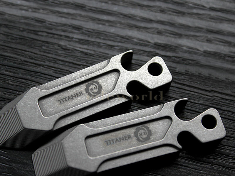 TITANER Titanium TC4 Pry Bar Crowbar Tool Key Chain Pendant EDC Bottle Opener