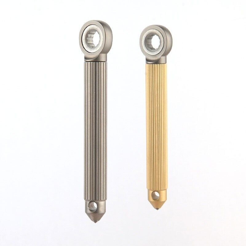Titanium Brass S2 steel Multi Tools Card Screwdriver Pocket Outdoor Keychain EDC