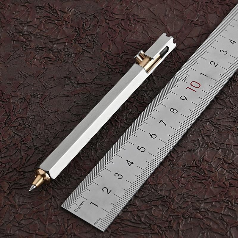 1pc Hexagonal Stainless Steel Tactical Pen Multi Tool Glass Breaker Writing Edc