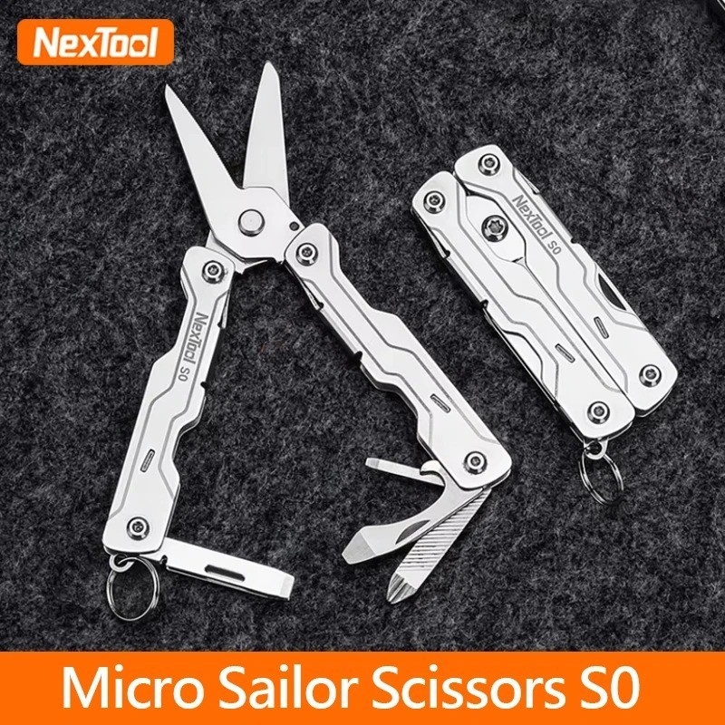 NexTool 8-in-1 Mini Multitool Scissors S0 Pocket EDC Camping Survival Tool