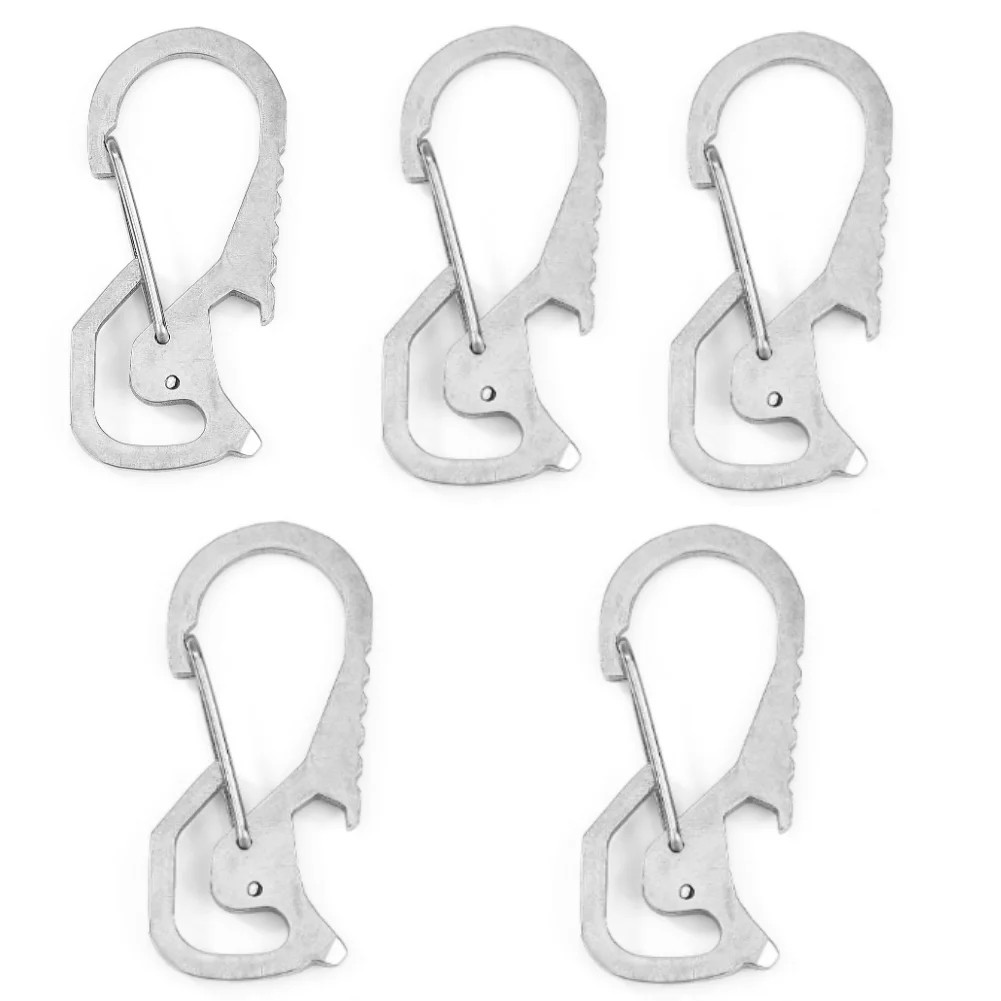 Keyring Bottle Opener Stainless Steel Pocket Keychain Carabiner Multifunctional