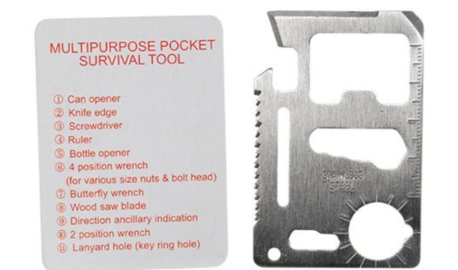 2 Pack SELF-DEFENSE Credit Card EMERGENCY Survival 11 IN 1 MULTI Tool Knife