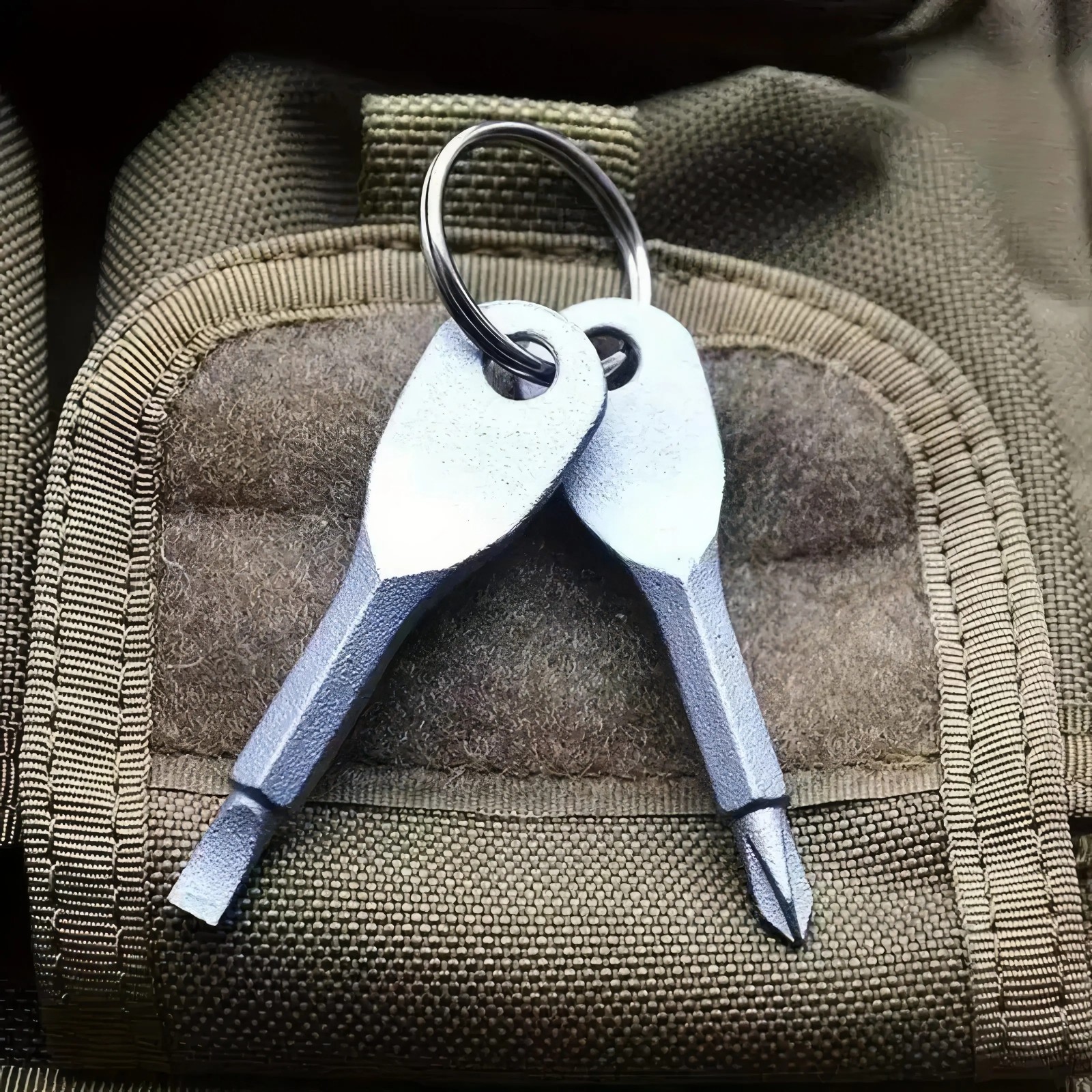2PCS Keychain Screwdriver Multi Tool Portable Repair Kit Camping EDC