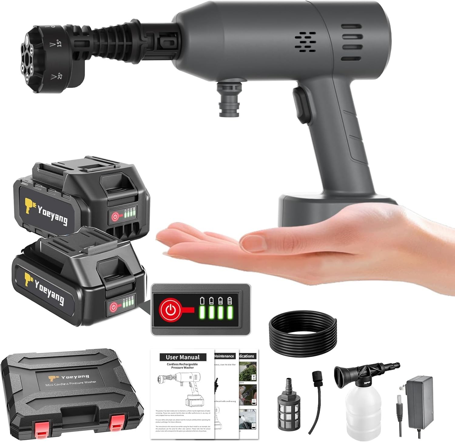 Portable Handheld Cleaning Tool, Lightweight Compact Spray Tool with 6-in-1 Nozz