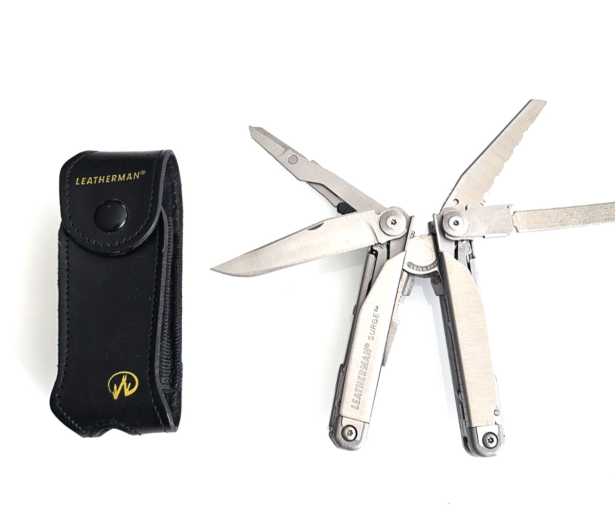 Leatherman Surge Multitool Pocket Knife in Original Leather Sheath Sheath Mint 1st