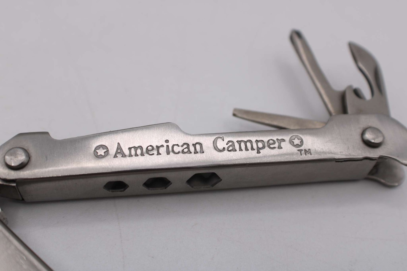 American Camper Multi-Tool Pliers Screwdriver Can Opener Leather Belt Case Inc