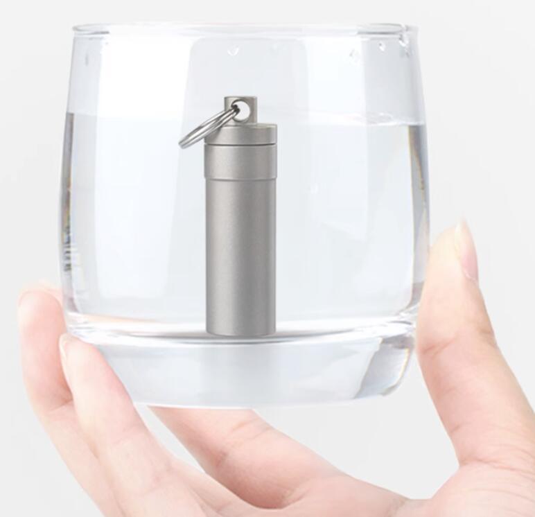 EDC Titanium Alloy Waterproof Case Pendant Box Sealed Medicine Bottle Storage
