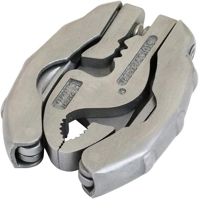 Swiss+Tech ST50016 Polished SS 9-in-1 Micro Pocket Multitool with Screwdrivers