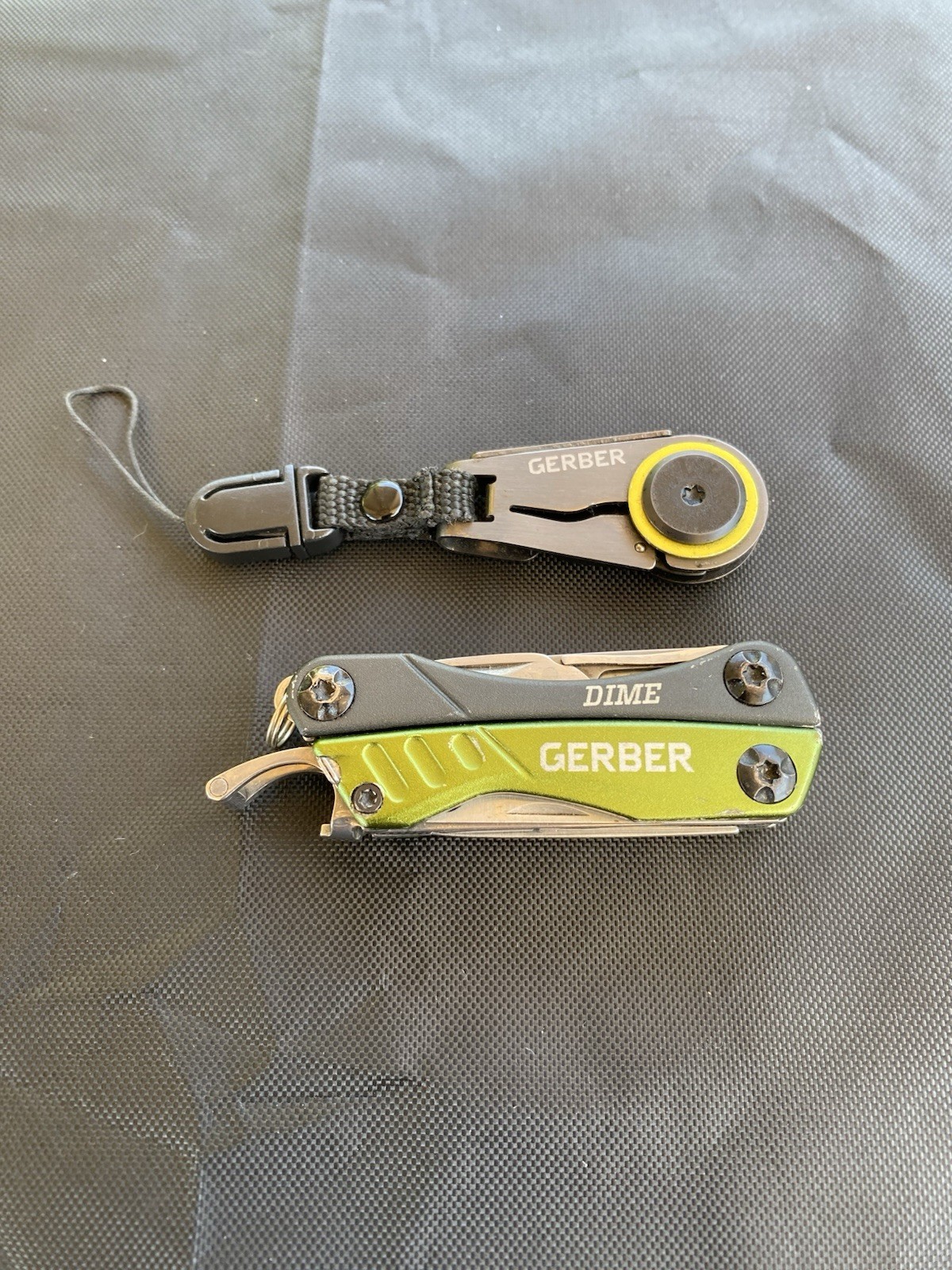 GERBER Dime Multi Tool & Keychain Knife Green Lanyard Zipper Pull L@@K L@@K!
