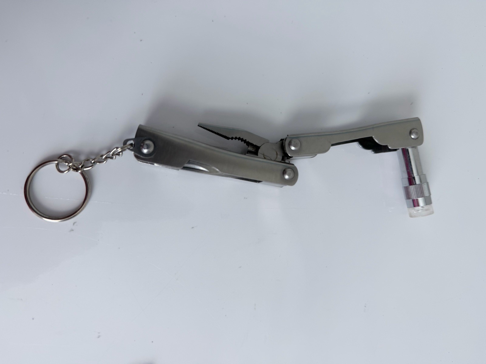 Mini Multi Tool Keychain Pliers Knife File w/ Nylon Case