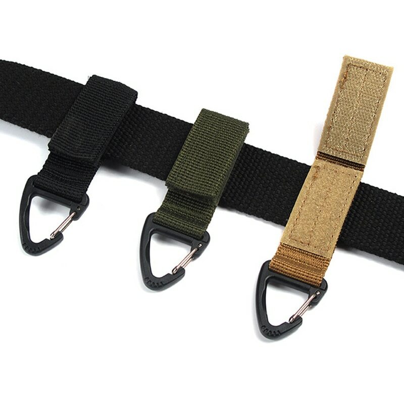 Tactical Molle Nylon Knapsack Keychain Waist Bag Triangle Backpack Hook Buckle