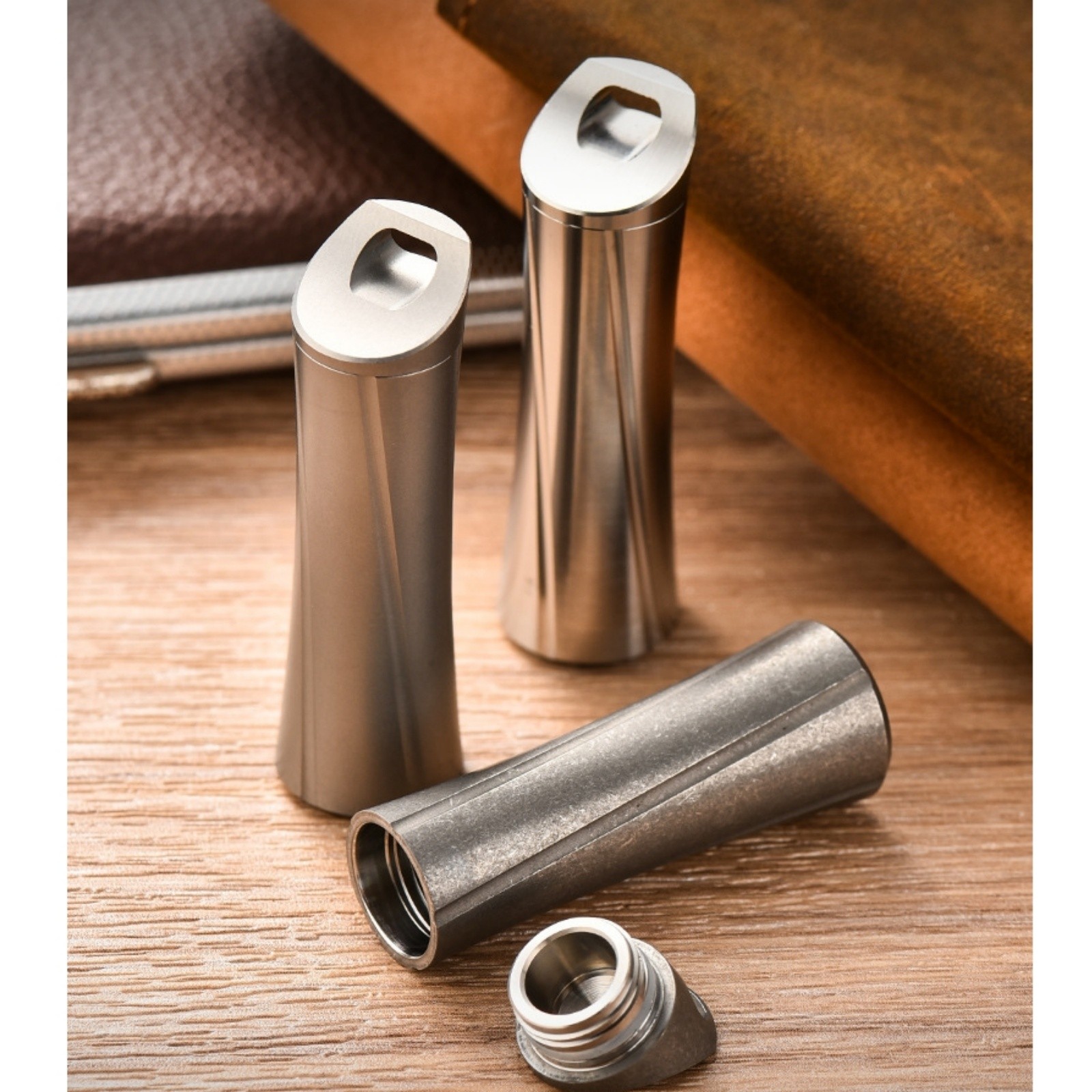 Titanium Alloy Mini Waterproof Capsule Pill Box Outdoor Portable Container EDC