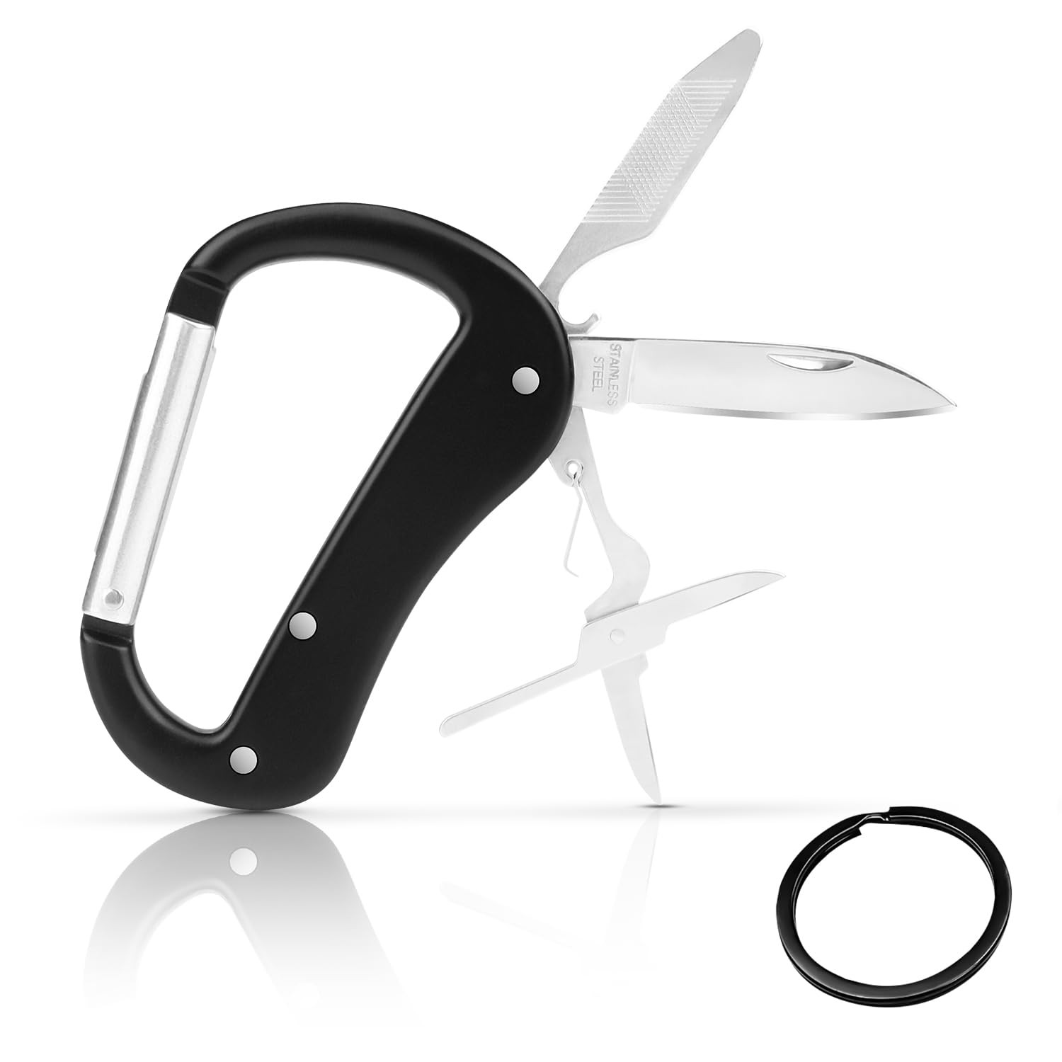 KINGSUSLAY Multitool Carabiner with Pocket Knife, Stocking Stuffers Gifts for…