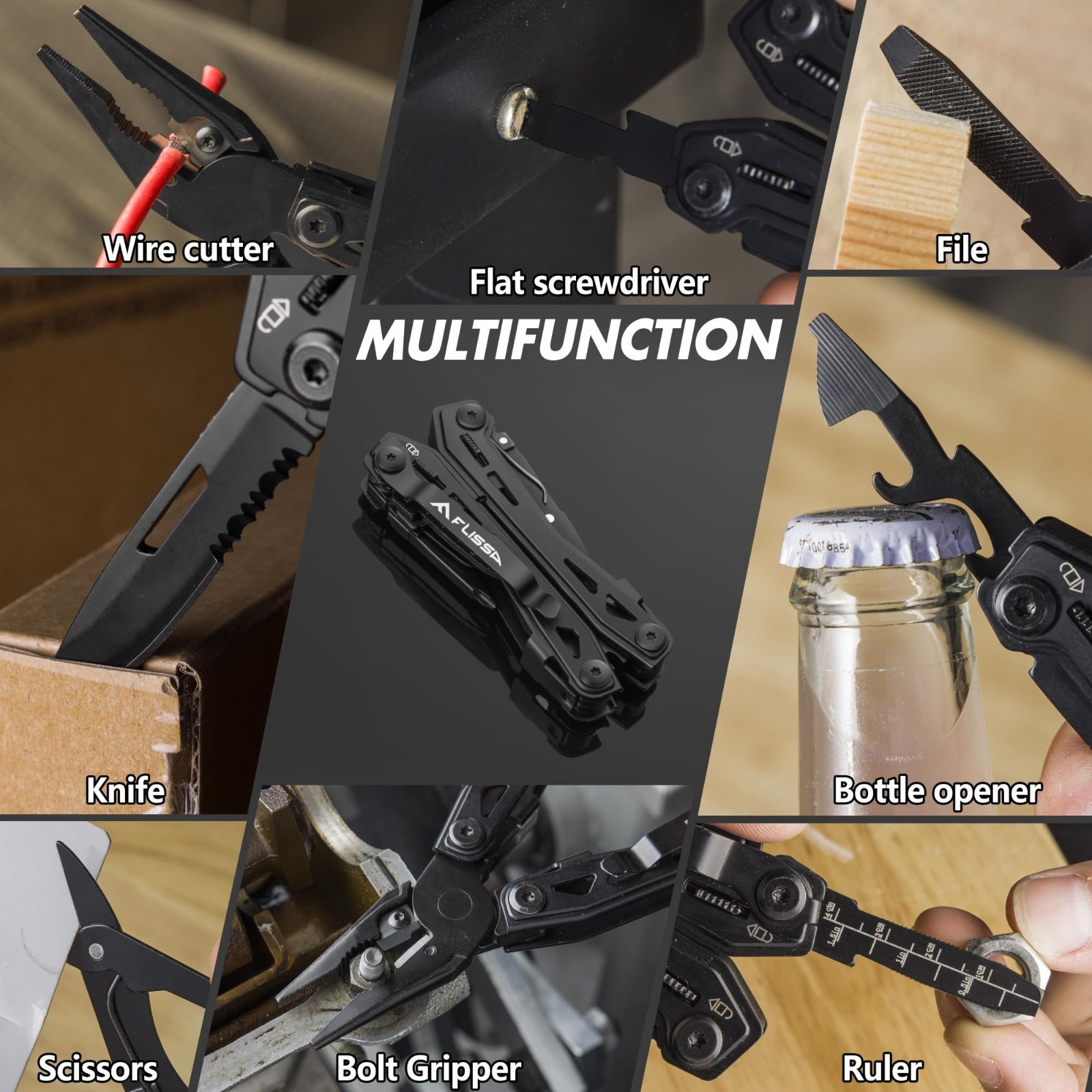 16-in-1 Stainless Steel Multi Tool – EDC Multitool with Pocket Knife, Pliers & S