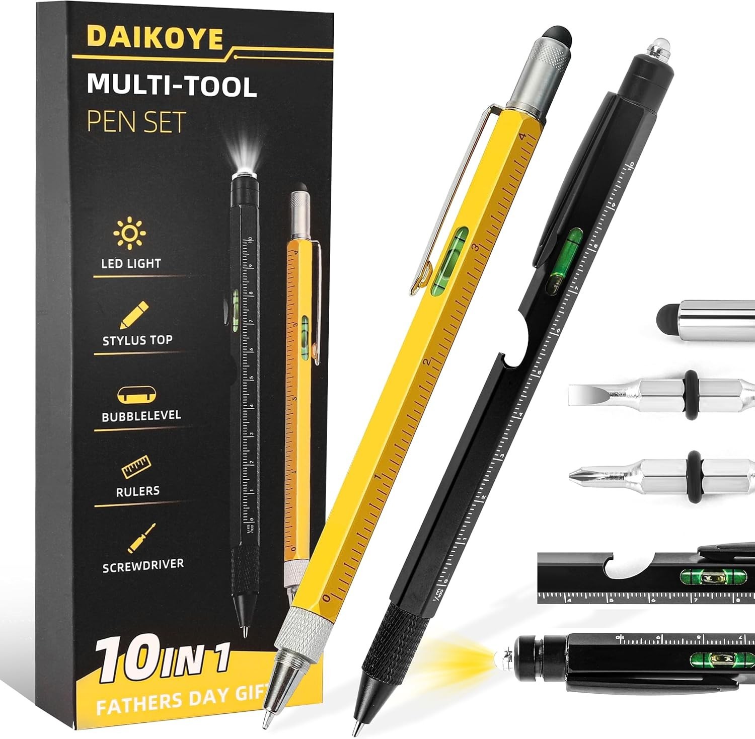 10 in 1 Multi Tool Pen Set – Christmas Gifts for Dad, Grandpa, Men – Stocking St