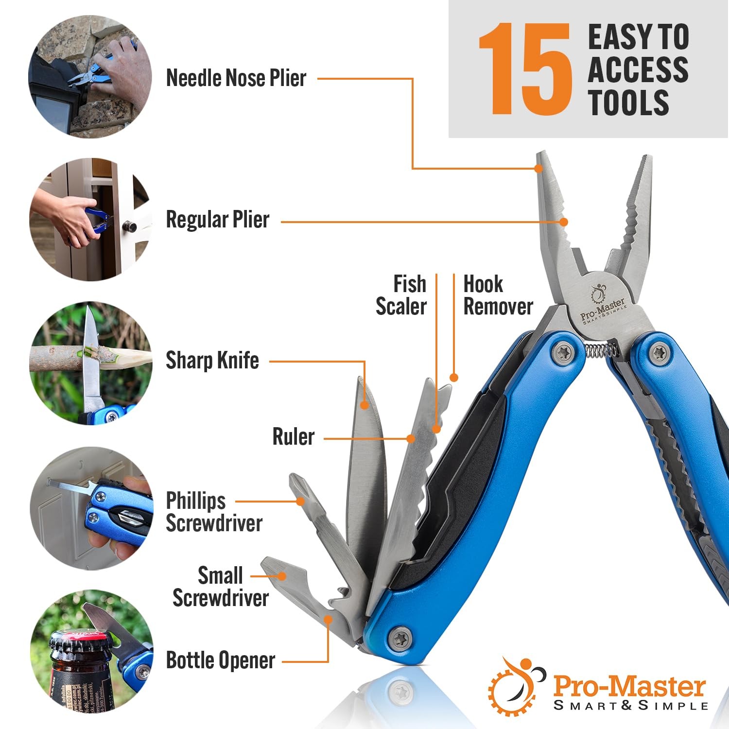 Multitool 15in1 With Safetylocking Stainless Steel Multi Tool Pliers Functional