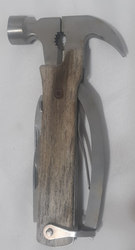 Kikkerland 10 in 1 Compact EDC Gear Equipment Survival Multi Tool Wood Handle