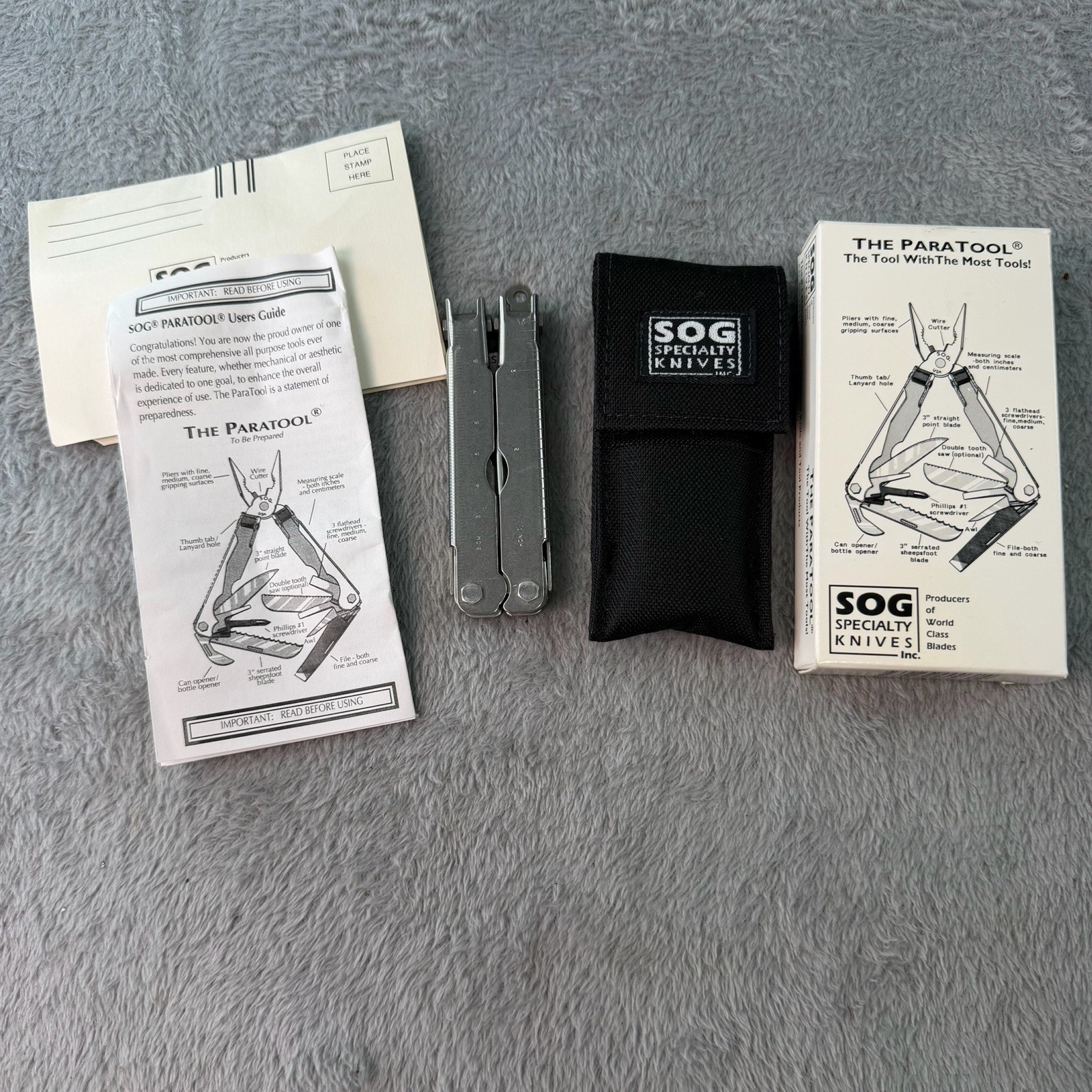 SOG ParaTool Multi-Tool + Sheath New Old Stock Made in USA B529