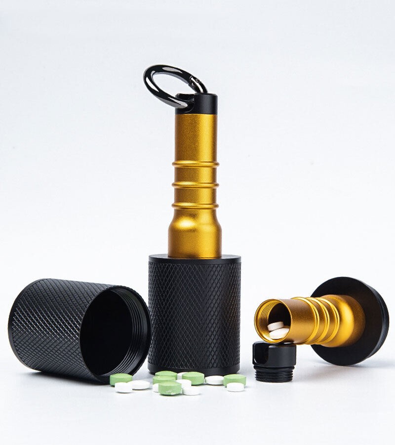 Aluminium Alloy Waterproof Box Sealed Container Outdoor Pendant EDC Keychain